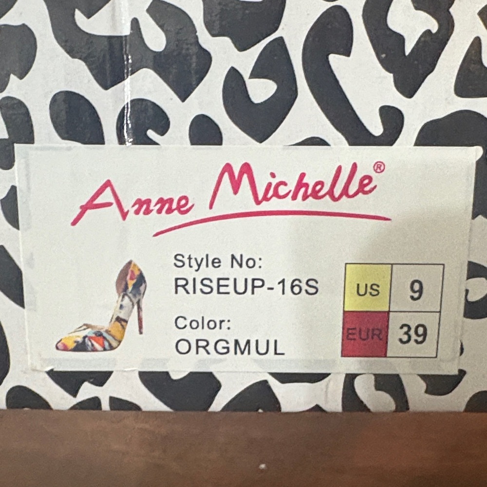 Anne Michelle Multicolor Abstract Heels - Picture 4 of 4